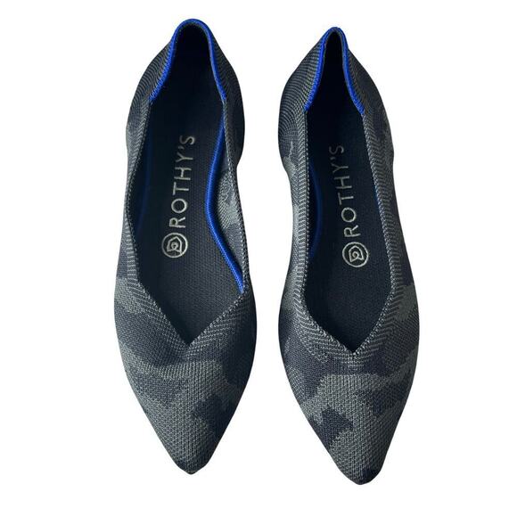Rothy’s The Point Ballet Flats Gray Camo Size 6.5 - Picture 2 of 4